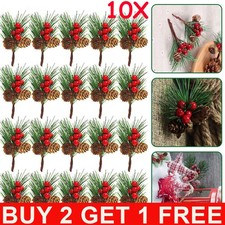 10PCS Christmas Pine Cone Red