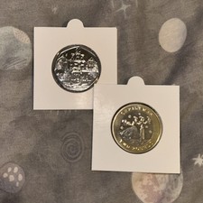 2 Gibraltar Christmas Coins -