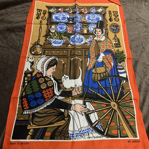 Vintage 100 cotton tea towel - cotton,