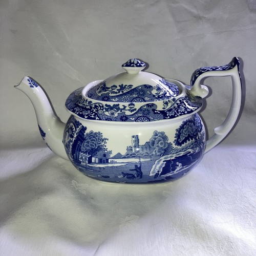 Spode blue italian teapot - spode,