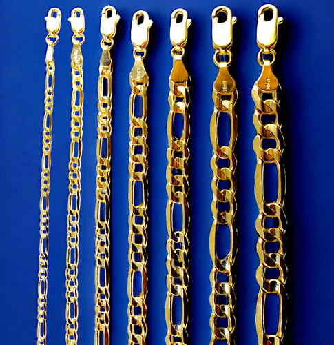 10k yellow gold - solid, figaro