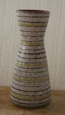 european german pottery hourglass shape vase colourful retro mid century design