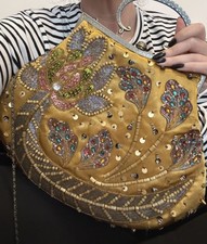 Vintage Butler & Wilson  large beaded  handbag bag gold 