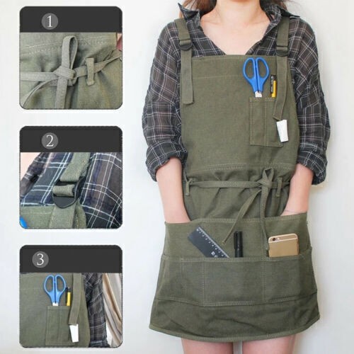 Canvas apron with pockets for - apron,