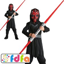 Rubies Official Darth Maul Star Wars Boys Childrens Fancy Dress Costume New