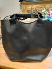 zara tote  black leather bags