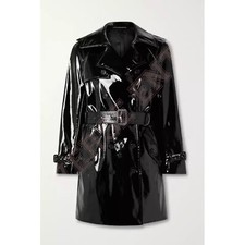 Women PVC Leather Trench Vinyl