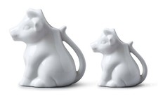 Porcelain White Milk Cream Sauce Jug Cream Gravy Custard Serving Cow.