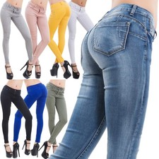 Jeans donna pantaloni skinny slim elasticizzati push up aderenti nuovi M5780