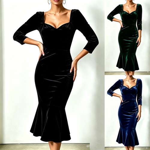 Lady velvet bodycon - bodycon, long