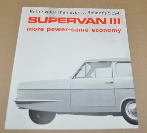 Reliant supervan iii brochure - iii,