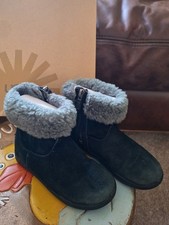 UGG Black Suede with grey wool