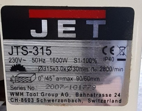 Jet jts 315 professional table - jts-315,