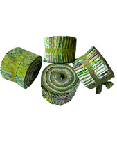 Mini JELLY ROLL 20 x 2.5" Strips 100 % Cotton Batik, Green Tones