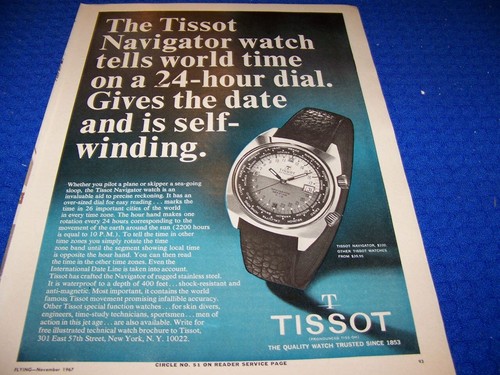 1967 tissot navigator tells - 1967,