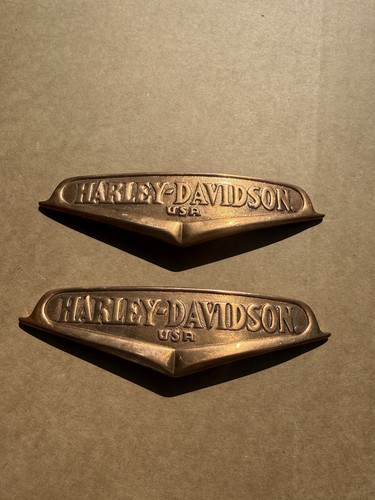 Brass harley davidson emblem - brass,