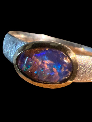 Blue red moon opal 10mm - blue, 7mm