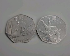 2011 Olympic 50p Coins - Triathlon & Judo - Fifty Pence, Circulated  (T8)