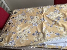 Dunelm Mill 66” X 55” Yellow Floral Curtains Good Used Condition.