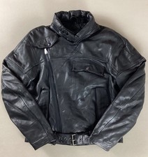 Hein Gericke Leather Biker Jacket Motorcycle Jacket Black EU Size 52 42”