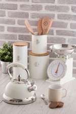 Typhoon Living Tea Coffee Sugar, Bread Bin, Kettle, Scales, Storage Tins - Cream