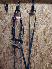 Shires Gara Velociti Shetland Pony Size  Bridle, Bit & Reins .Black.(Ref:55Y)