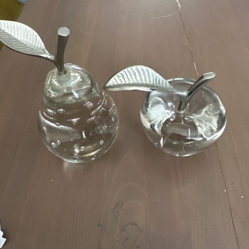 Art glass clear pear - clear, apple