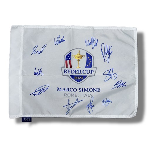 Signed ryder cup - cup, flag