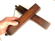 ANTIQUE MEIJI ERA (c 1880)  JAPANESE  WOODEN NOISE CLACKER HYOSHIGI FIRE WARNING