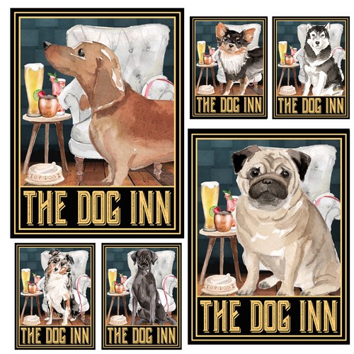 Metal sign plaque the dog - sign, inn