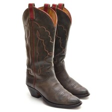 Ladies Tony Lama 4016 Made in USA Classic Cowboy Boots 6 M Brown Western Shoes