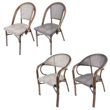 Textoline Bistro Chairs Stackable Outdoor Garden Patio Dining Furniture Sets