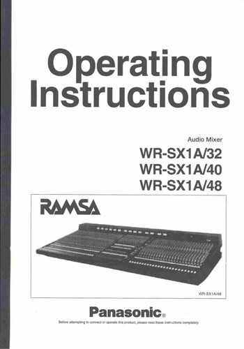 Panasonic sx1a32 sx1a40 - wr-sx1a32, wr-sx1a40