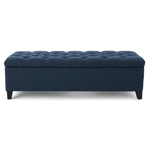 Dark blue tufted fabric - blue,