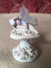 Regency Fine Arts Fairy Fantasy Collection Baby Fairy Asleep On Toadstool 