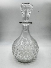 Antique Cut Glass Spirit Decanter Panel Cut Georgian Style with Stopper Z4