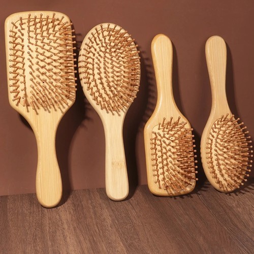 Natural bamboo wooden hair - natural,