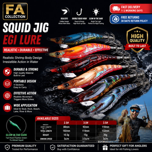 Squid jig lures luminous - squid,