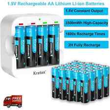 AA AAA 1.5V Lithium Rechargeable Batteries 3500mWh USB Fast Charge Long Lasting