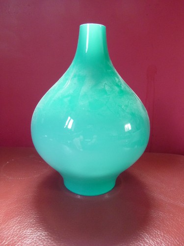 Turquoise cased glass oil lamp - glass,