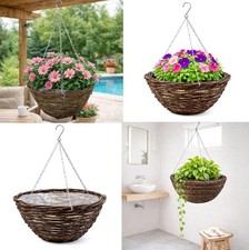 Hanging Wicker Baskets Dark