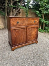 Antique Mahogany Inlaid Secretaire  Cupboard Cabinet Desk