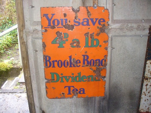 Enamel sign vintage brooke - enamel,