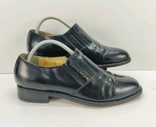 Samuel Windsor Handmade Black Slip On Loafer Shoes UK Size 8/EU 42 (Used)