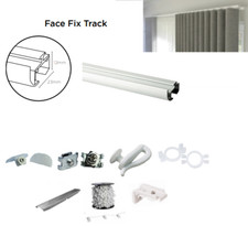 Discrete White Face(Wall) Fix Aluminium Metal Window Curtain Track Rail Set