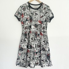 Marvel Her Universe Spiderman T-Shirt Dress Womens M Comic Book Print AOP Skater