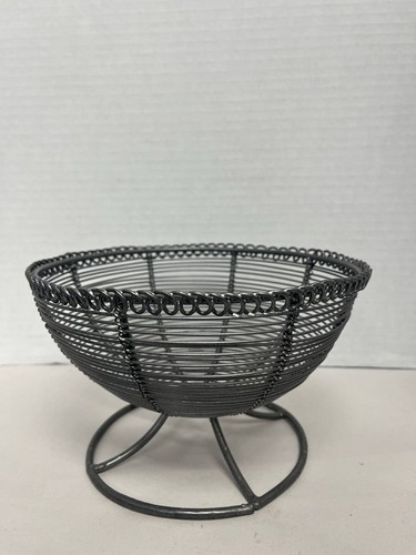 Vintage wire spiral basket - vintage,