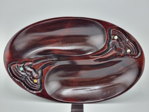 Vintage maori wooden bowl tiki - bowl,