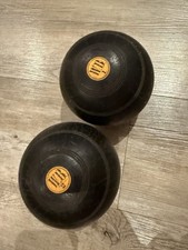 Set of 2 Thomas Taylor Vintage Wood Lignum Vitae Lawn Bowls