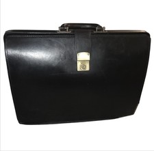 Leather Briefcase Black Top
